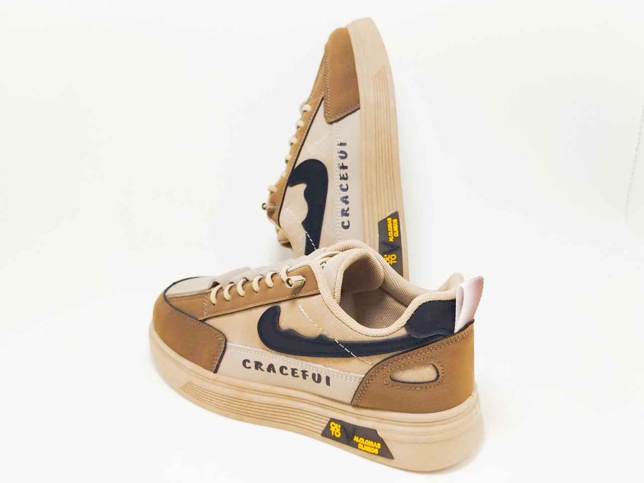 Beige–Brown Casual Sneaker