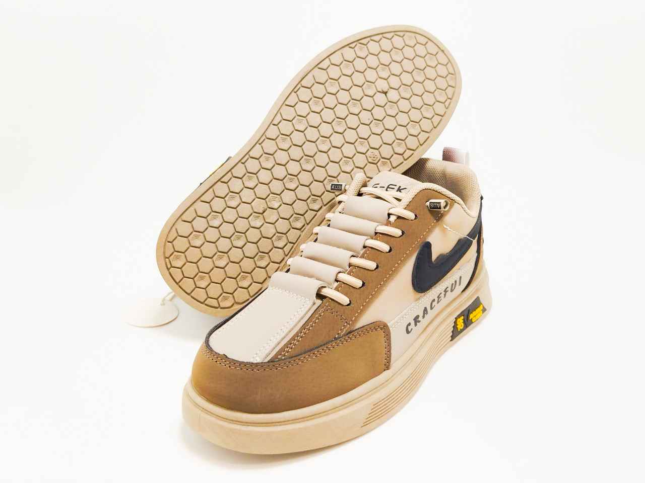 Beige–Brown Casual Sneaker