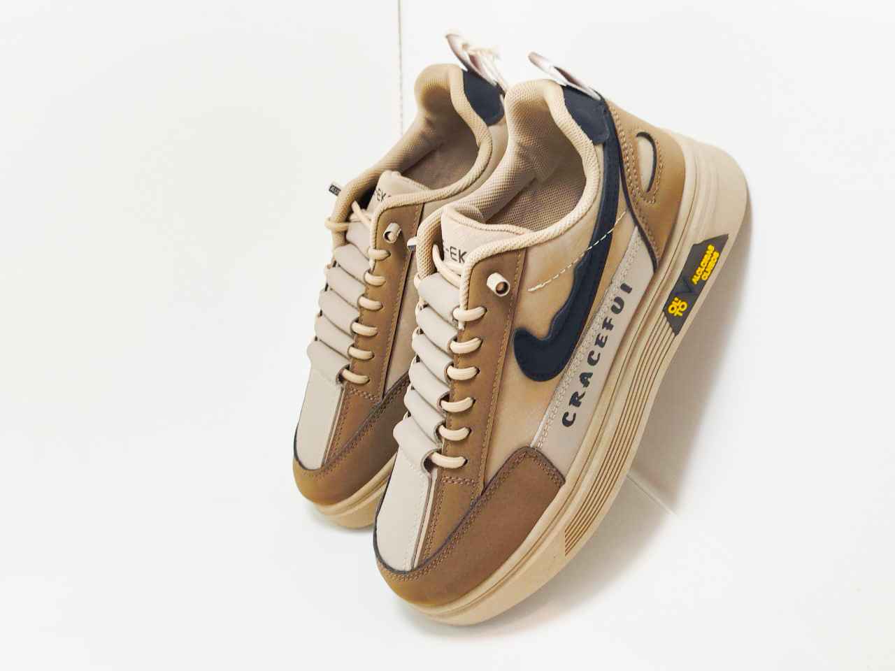 Beige–Brown Casual Sneaker
