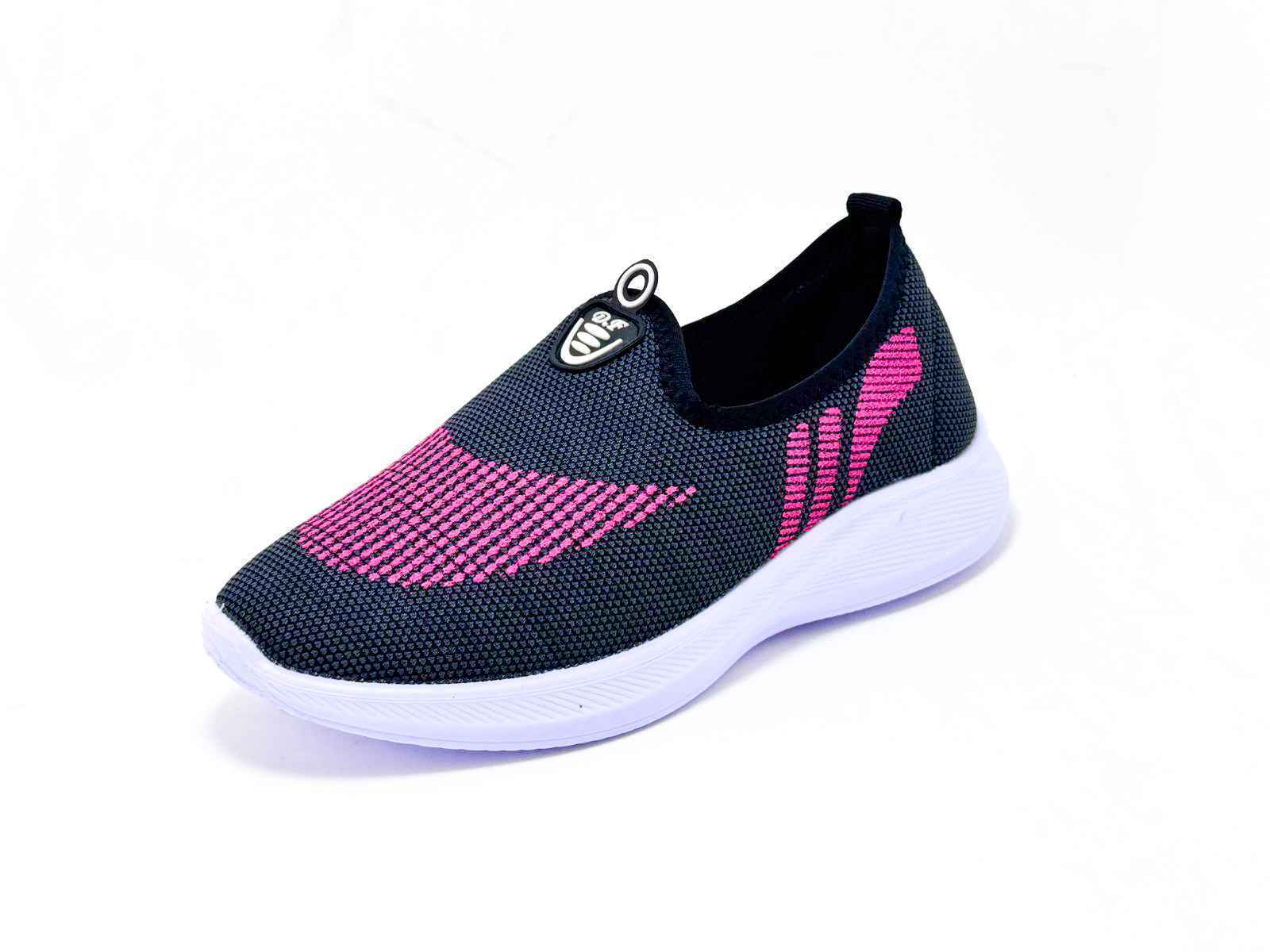 L108 China Ladies Slip-On Winter Sneaker – Black Pink & Grey Pink | D Fashion Footwear
