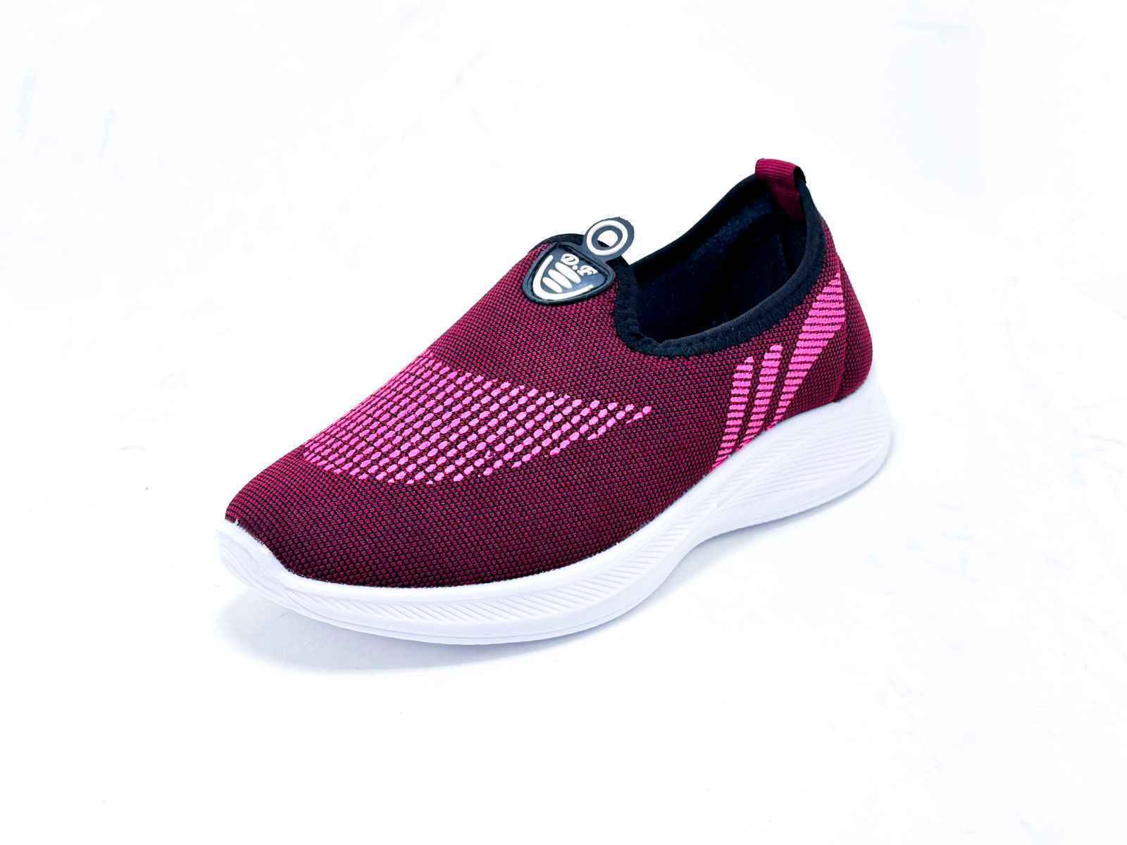 L108 China Ladies Slip-On Winter Sneaker – Black Pink & Grey Pink | D Fashion Footwear