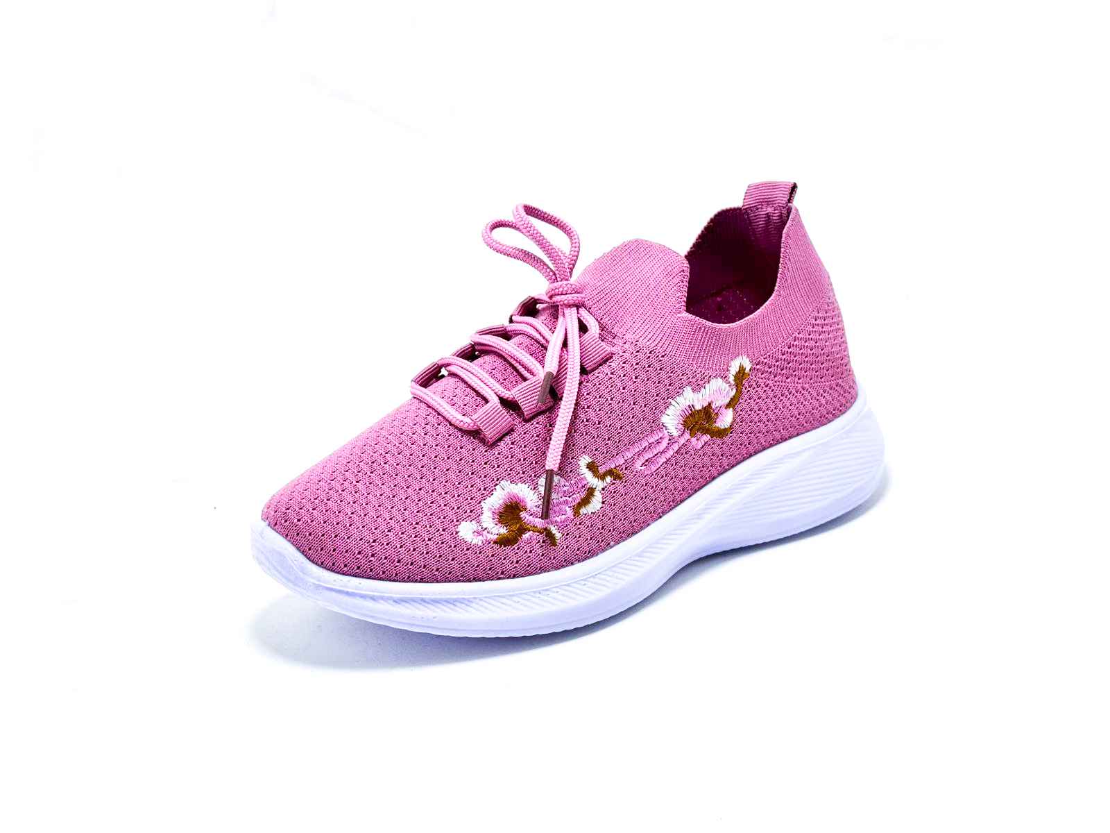 L153 China Ladies Floral Lace-Up Knit Sneaker – Pink | Purple | Maroon – D Fashion Footwear