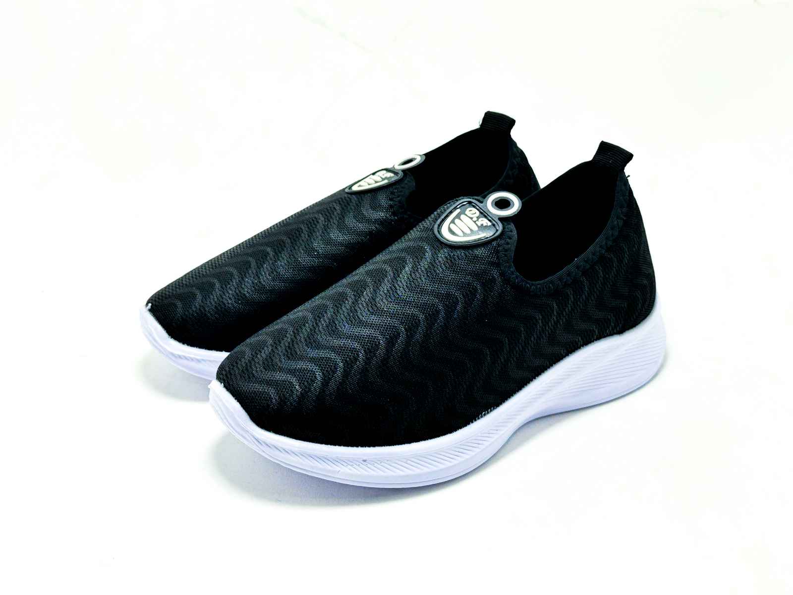 L160 Gorgeous Black Ladies Slip-On Sneaker | Lightweight Knit | D Fashion Footwear