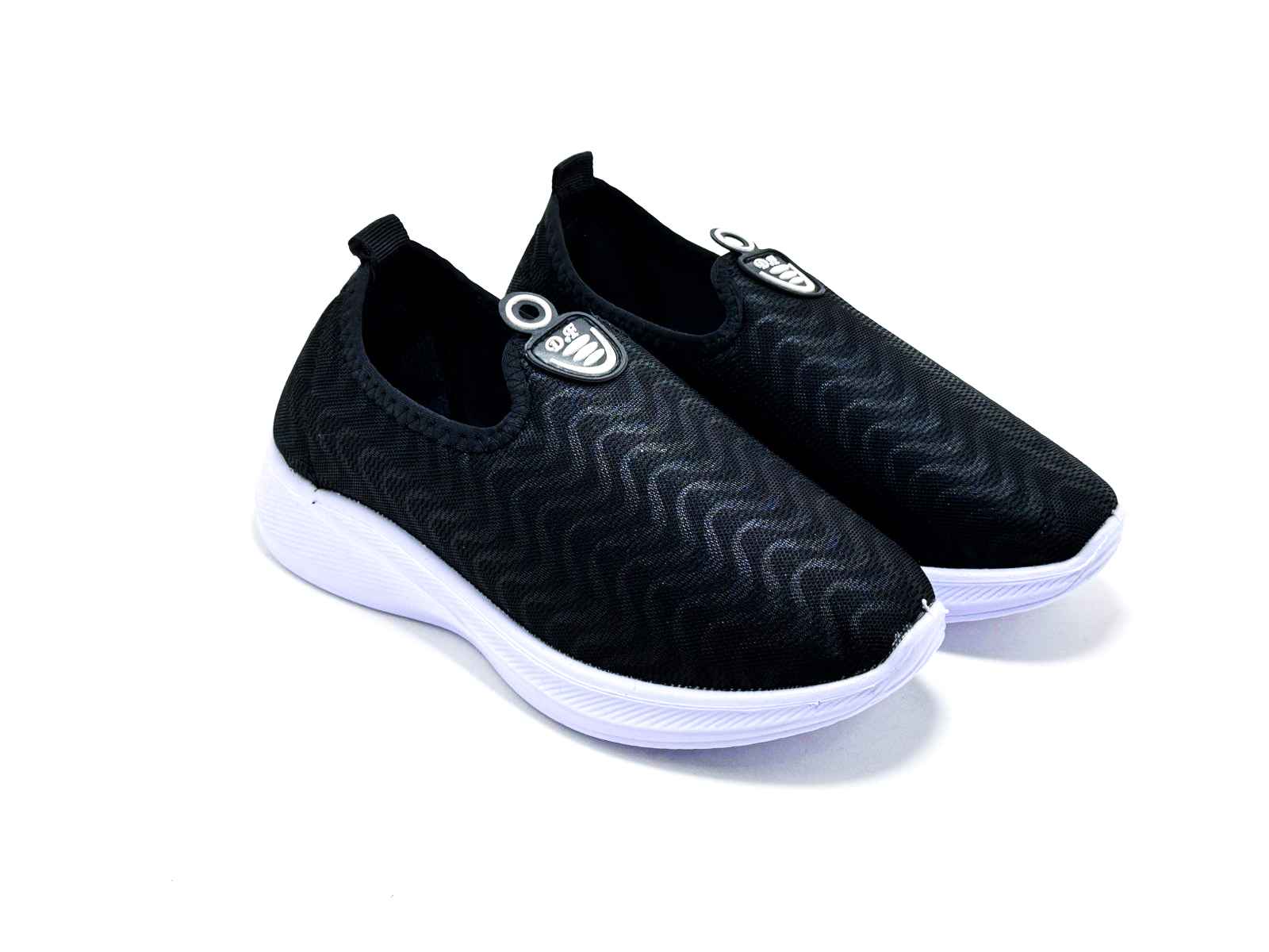 L160 Gorgeous Black Ladies Slip-On Sneaker | Lightweight Knit | D Fashion Footwear
