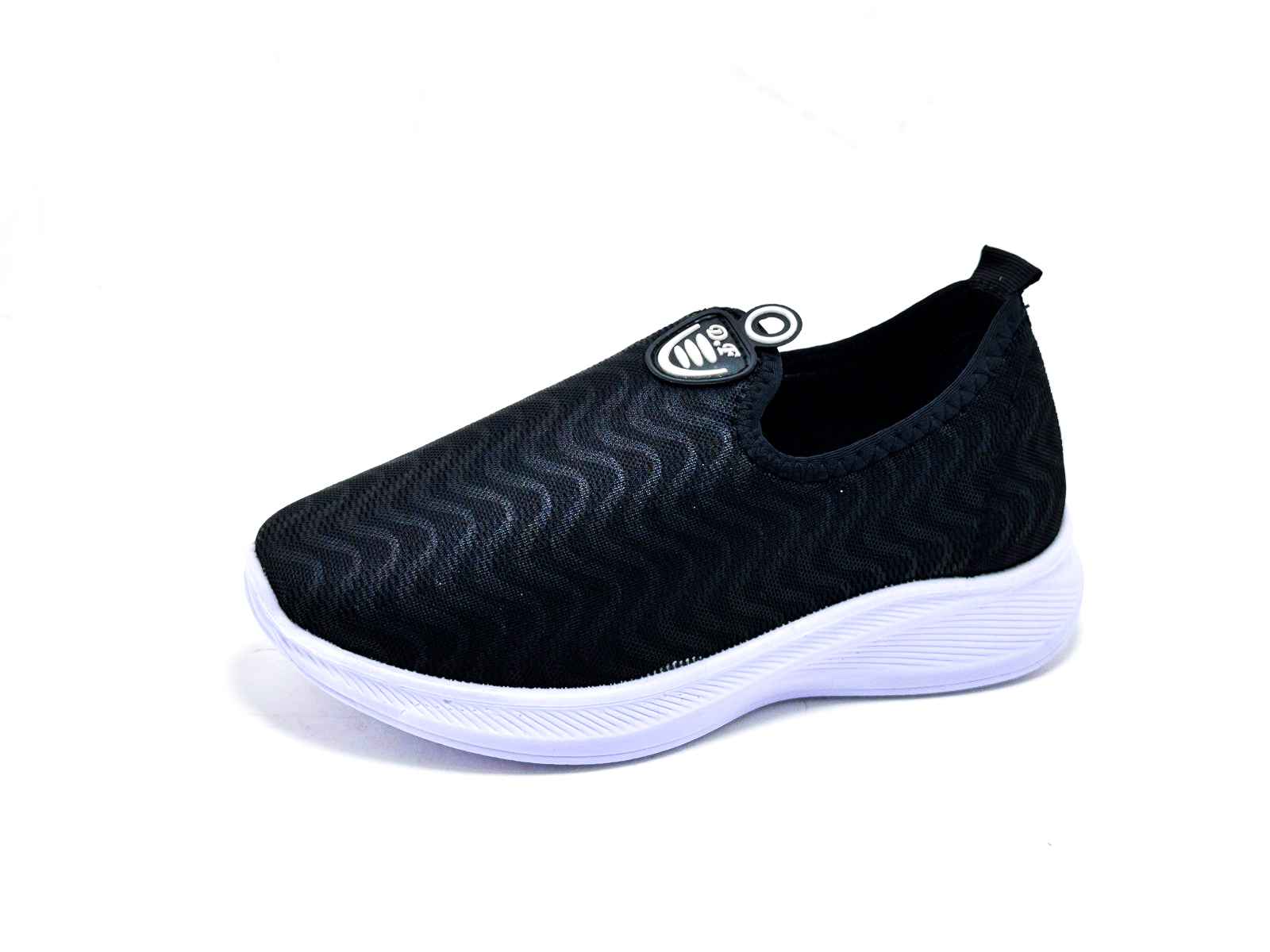 L160 Gorgeous Black Ladies Slip-On Sneaker | Lightweight Knit | D Fashion Footwear